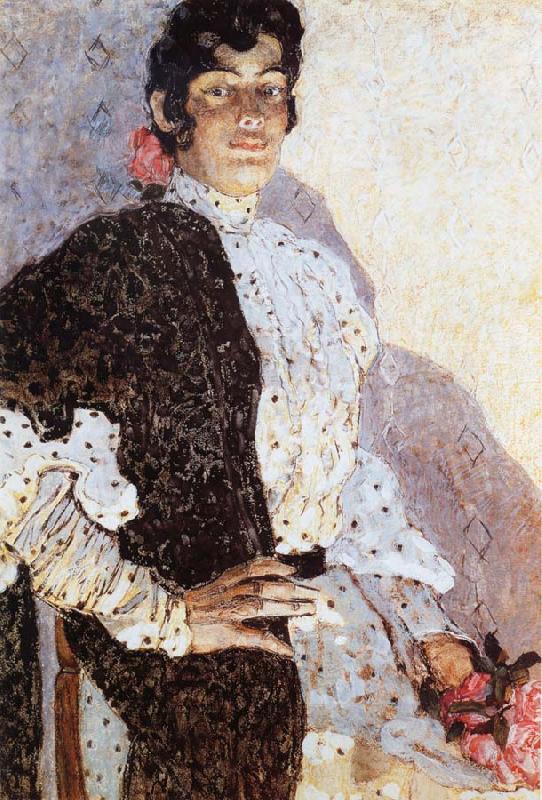 Alexander Yakovlevich GOLOVIN The Woman of spanish had on a shawl Black China oil painting art